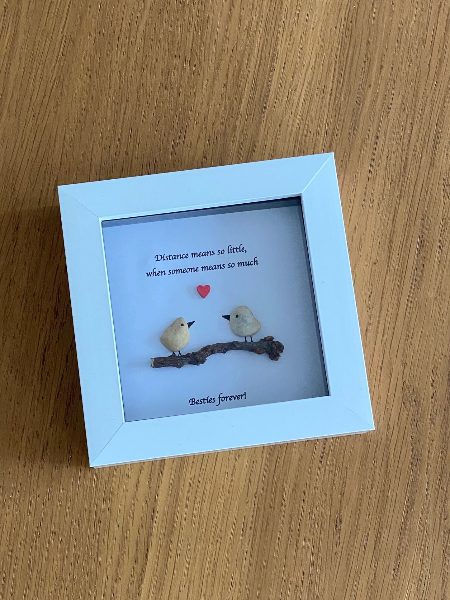 Personalised Friend Pebble Picture, Unique Gift for a Best Friend, Handmade Friendship Gift, Gift for a Bestie, Besties Pebble Artwork