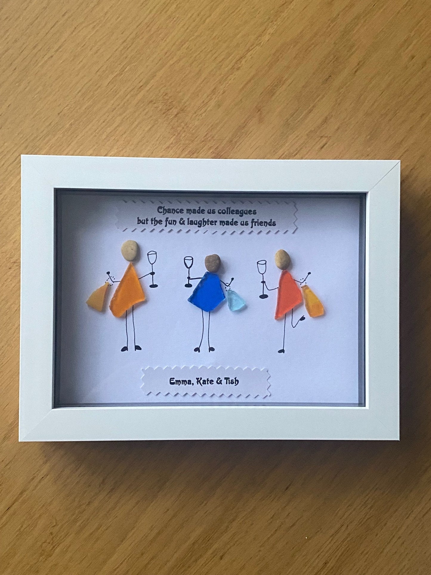Personalised Colleague & Friend Pebble Picture, Christmas Gift for a Friend, Unique Birthday Gift for Friend