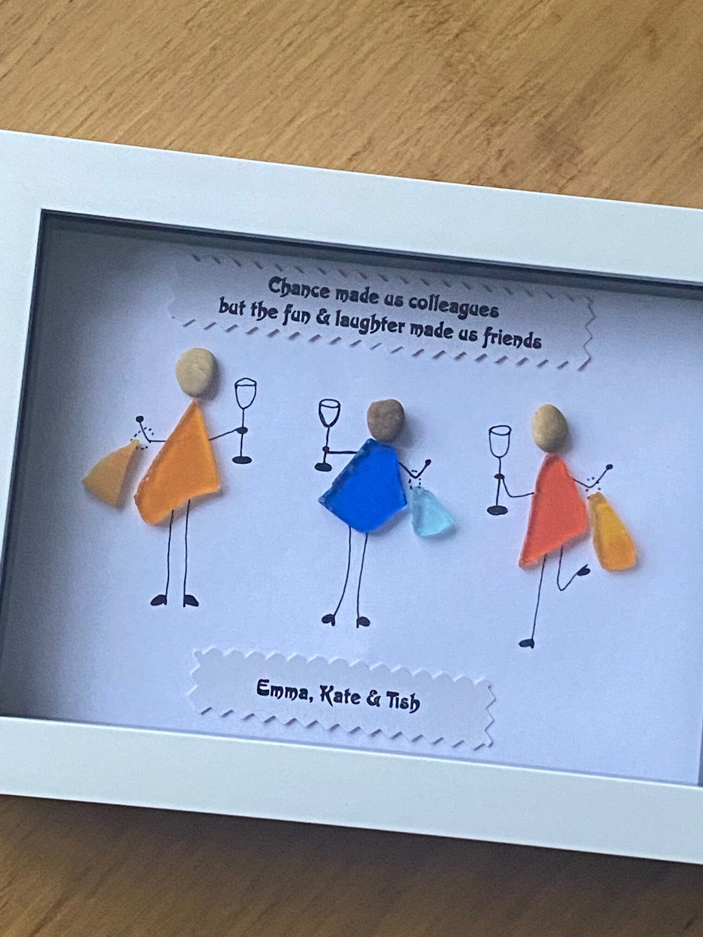 Personalised Colleague & Friend Pebble Picture, Christmas Gift for a Friend, Unique Birthday Gift for Friend