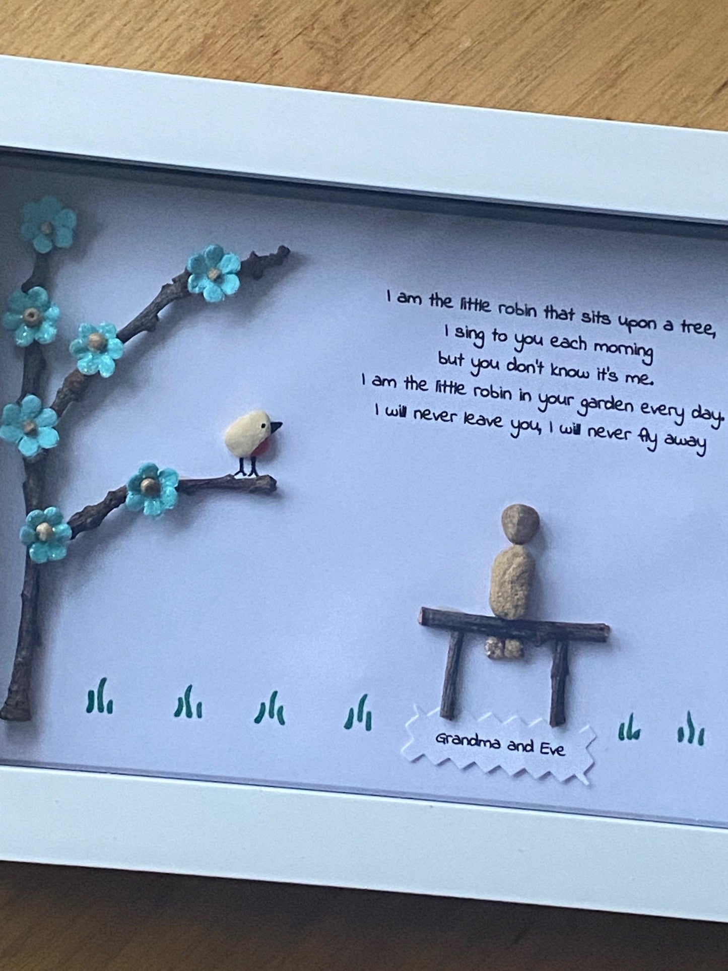 Personalised Memorial Pebble Picture, Grandma Memorial Gift, Bereavement Pebble Picture, Unique Lost Loved Ones Picture, Mourning Gift