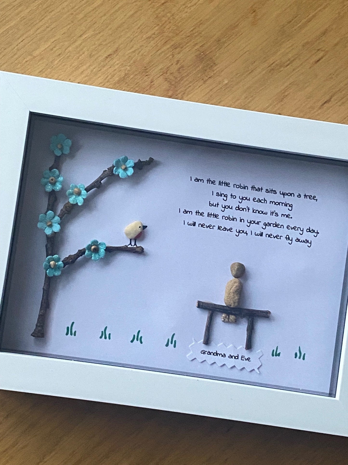 Personalised Memorial Pebble Picture, Grandma Memorial Gift, Bereavement Pebble Picture, Unique Lost Loved Ones Picture, Mourning Gift