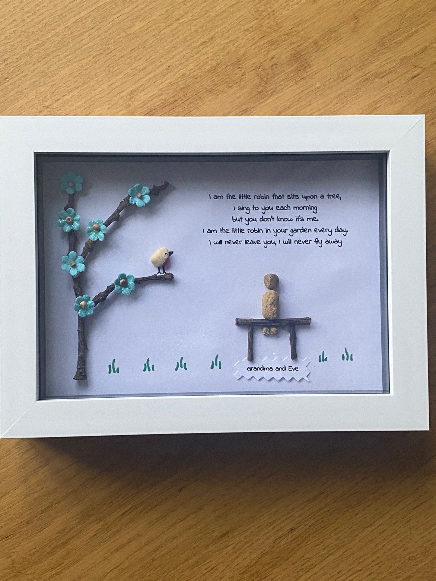 Personalised Memorial Pebble Picture, Grandma Memorial Gift, Bereavement Pebble Picture, Unique Lost Loved Ones Picture, Mourning Gift