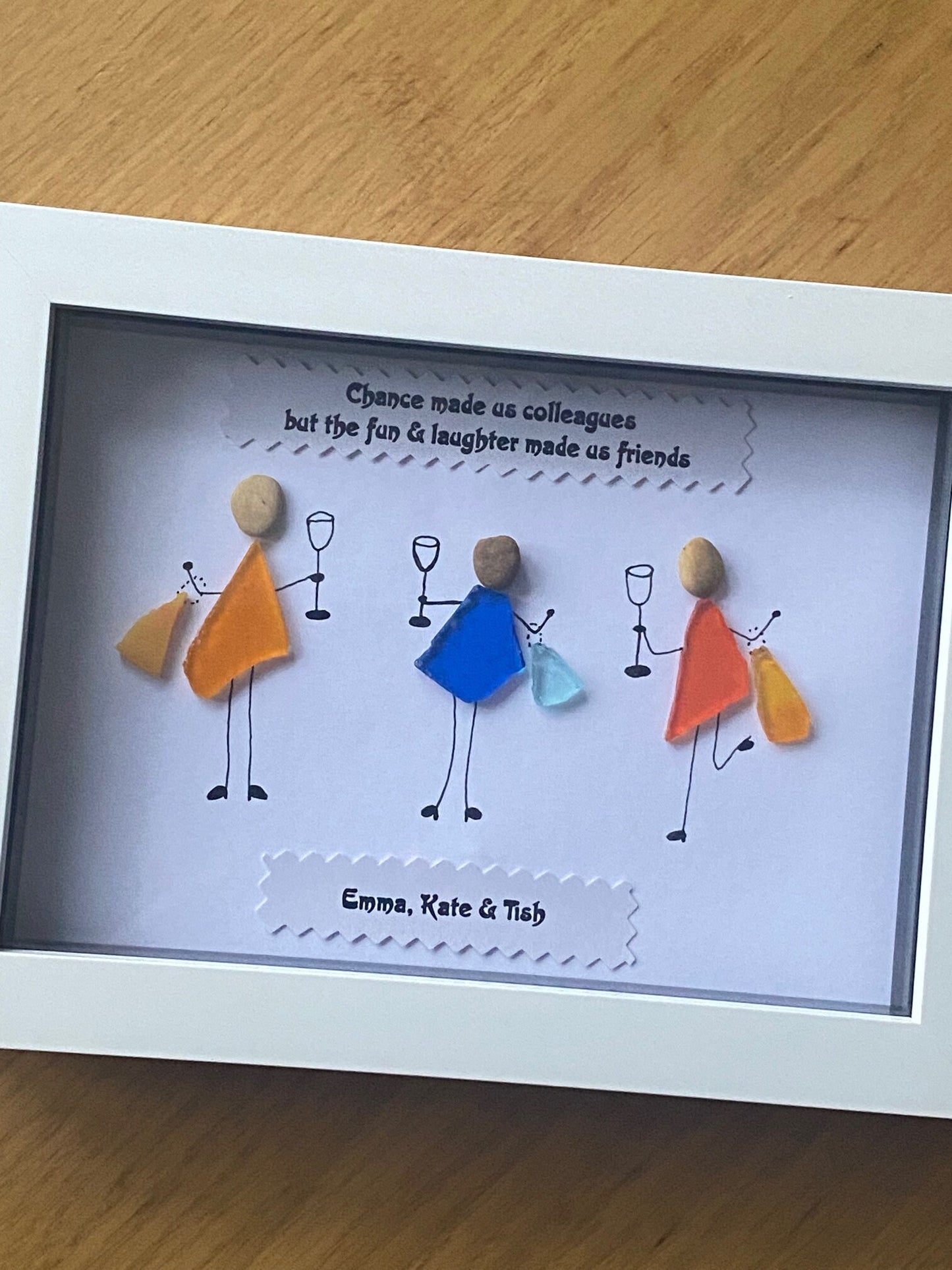 Personalised Colleague & Friend Pebble Picture, Christmas Gift for a Friend, Unique Birthday Gift for Friend