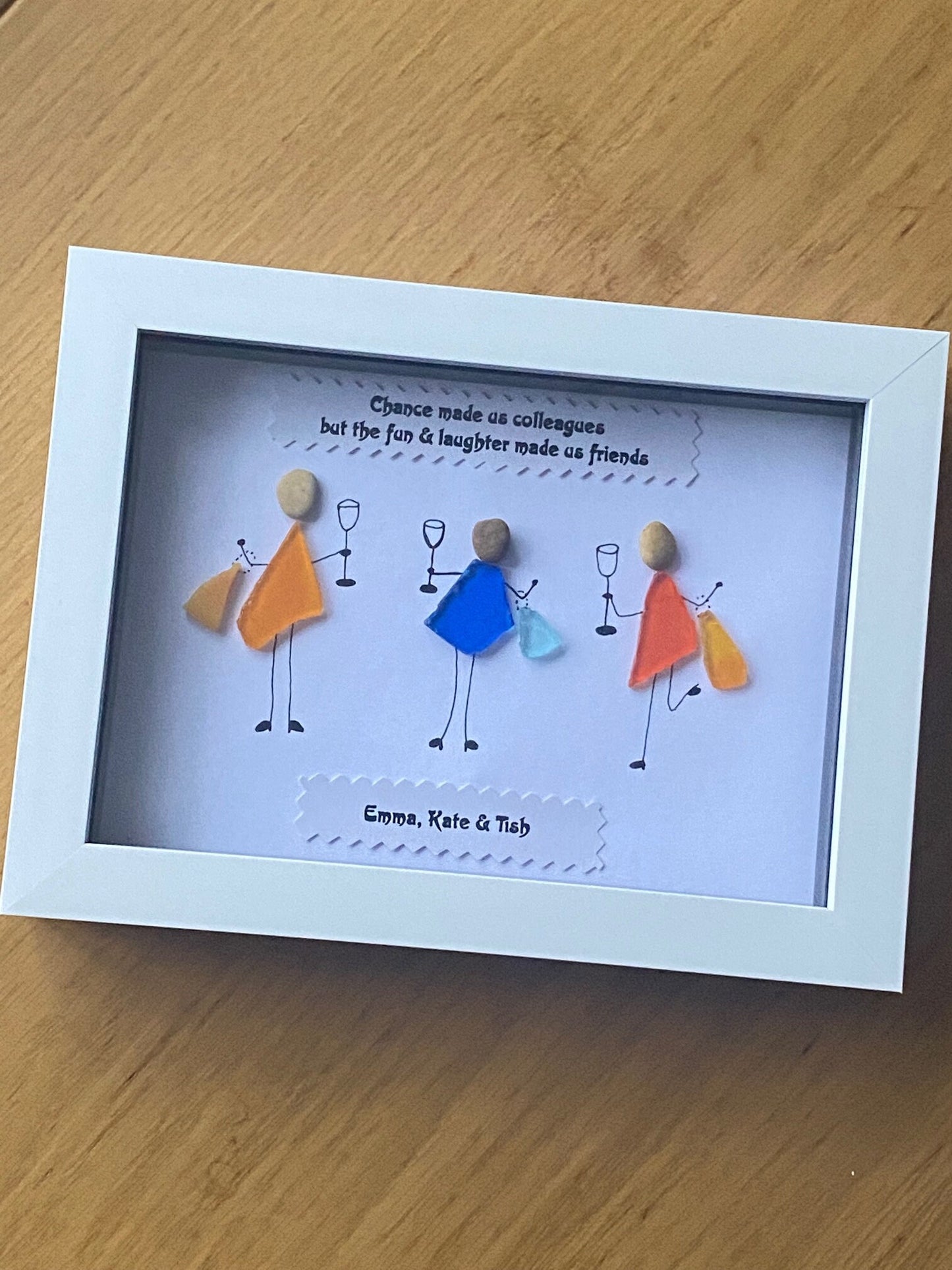 Personalised Colleague & Friend Pebble Picture, Christmas Gift for a Friend, Unique Birthday Gift for Friend