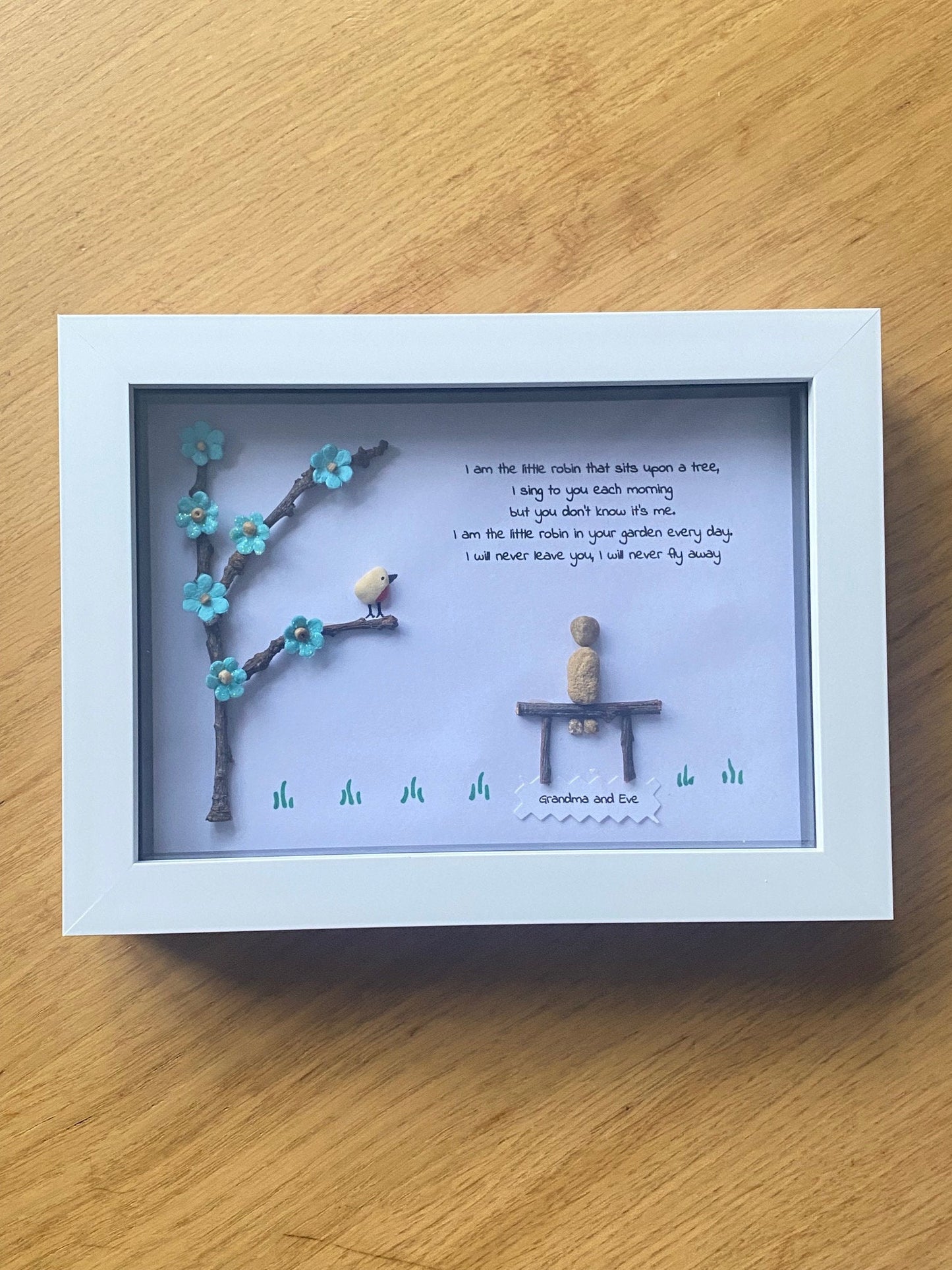 Personalised Memorial Pebble Picture, Grandma Memorial Gift, Bereavement Pebble Picture, Unique Lost Loved Ones Picture, Mourning Gift