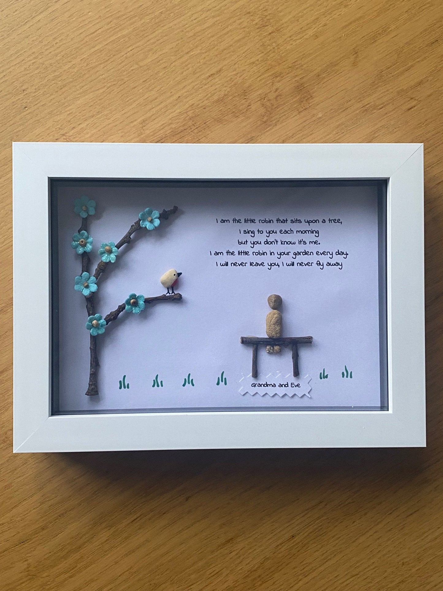Personalised Memorial Pebble Picture, Grandma Memorial Gift, Bereavement Pebble Picture, Unique Lost Loved Ones Picture, Mourning Gift
