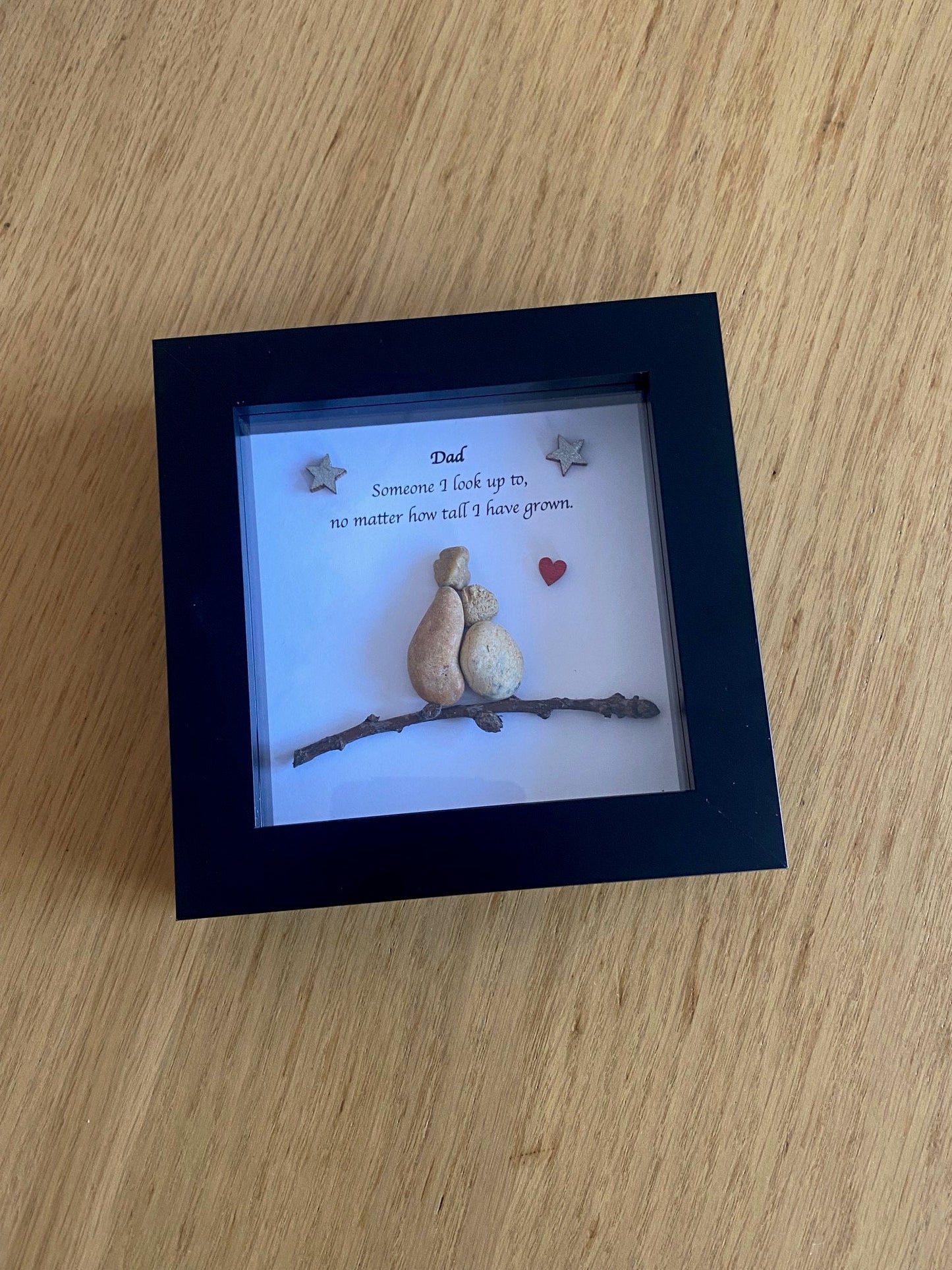 Pebble Picture Gift for Dad / Father's Day Pebble Artwork / Unique Gift for Daddy / Personalised Gift for Dad / Pebble Picture for Daddy