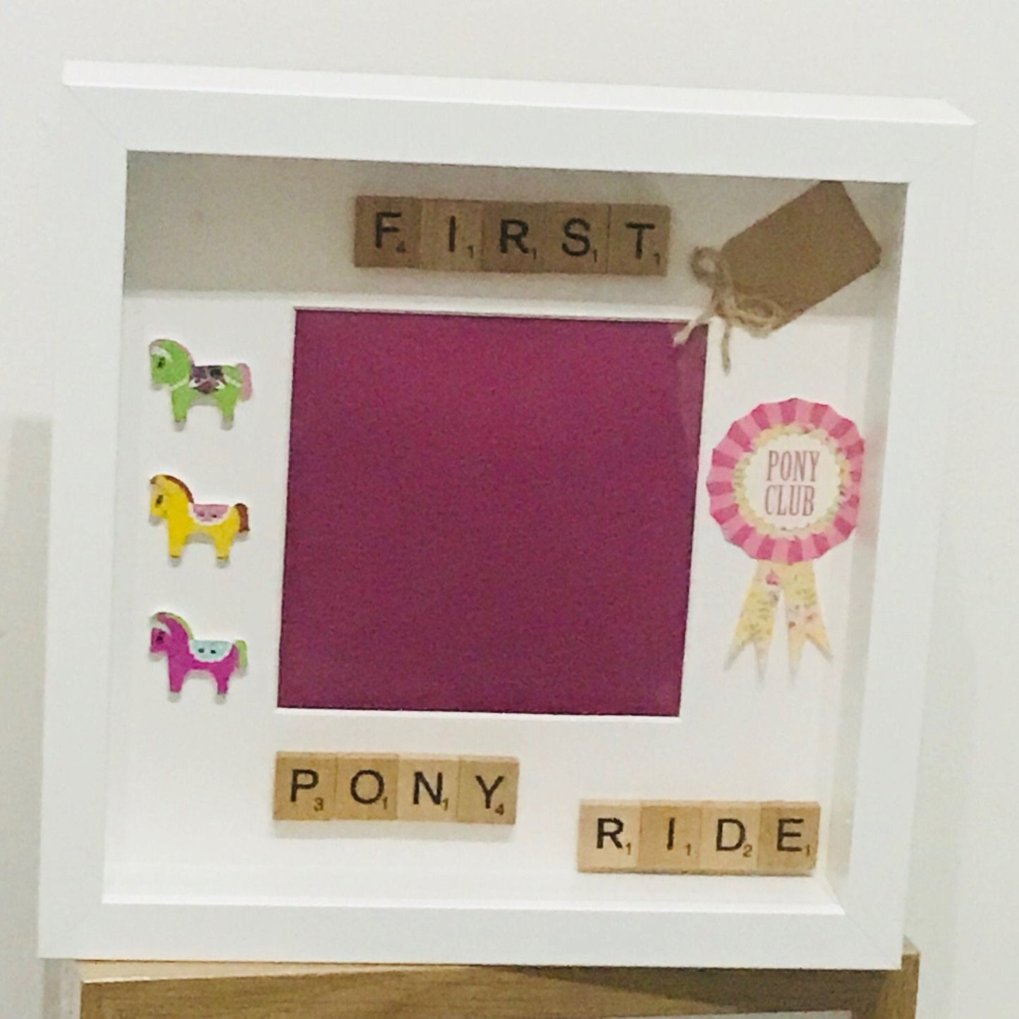 First Pony Ride Photo Frame, Pony Lovers Gift, Pony Presents, Scrabble Letter Frames, Birthday Gifts, Handmade Birthday Present, Horse Gifts