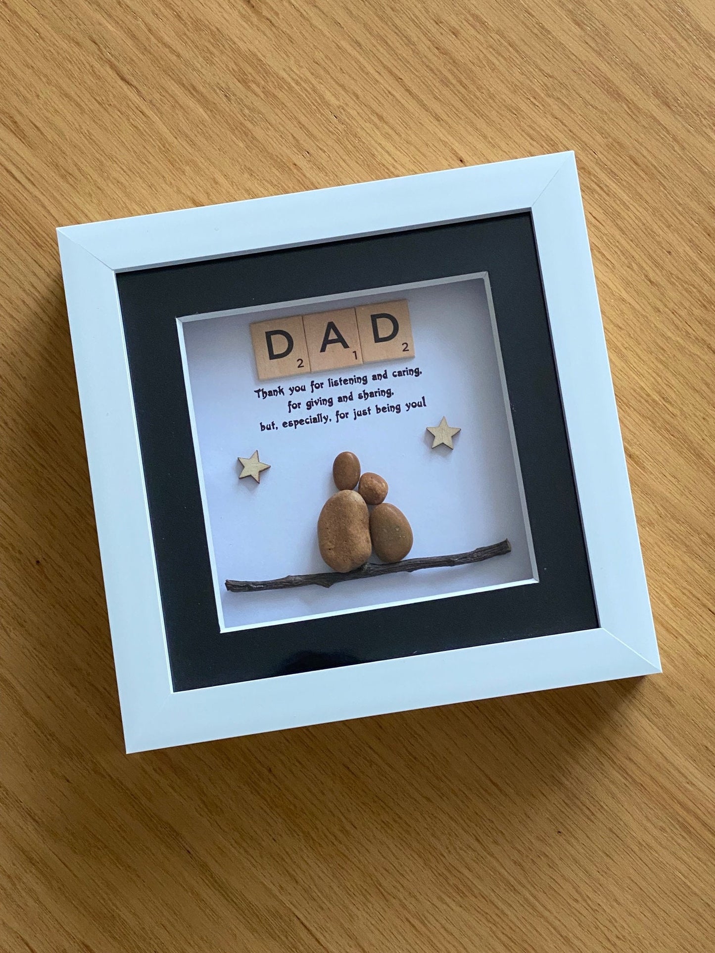 Father's Day Scrabble Picture/Personalised Pebble Artwork for Dad/Unique Gift for Daddy/ Gift For Him, Pebble Art Gift for Father's Day