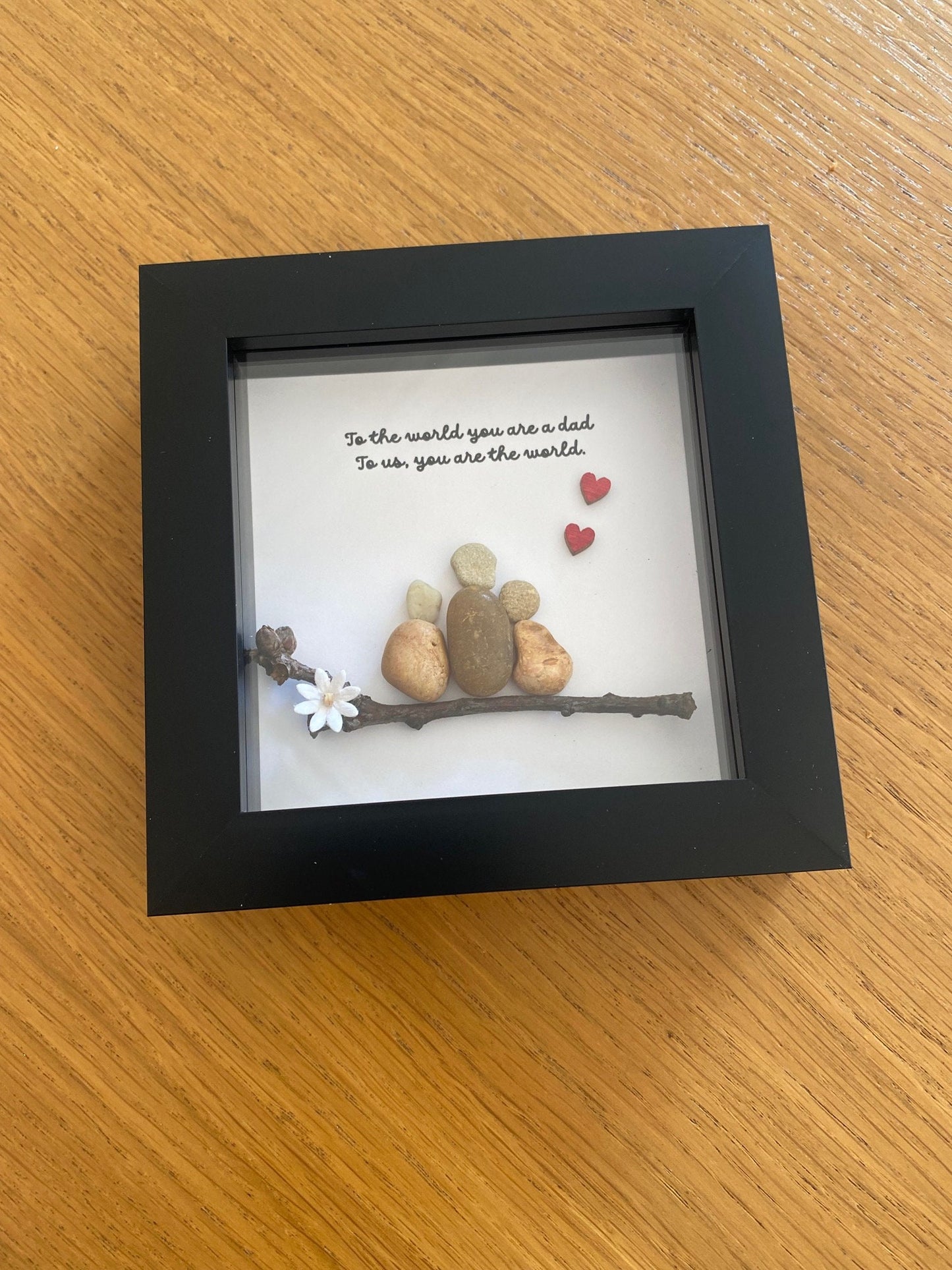 Personalised Father's Day Pebble Picture, Unique Gift for Dad, Father's Day Pebble Gift, Gift for Dad on his birthday