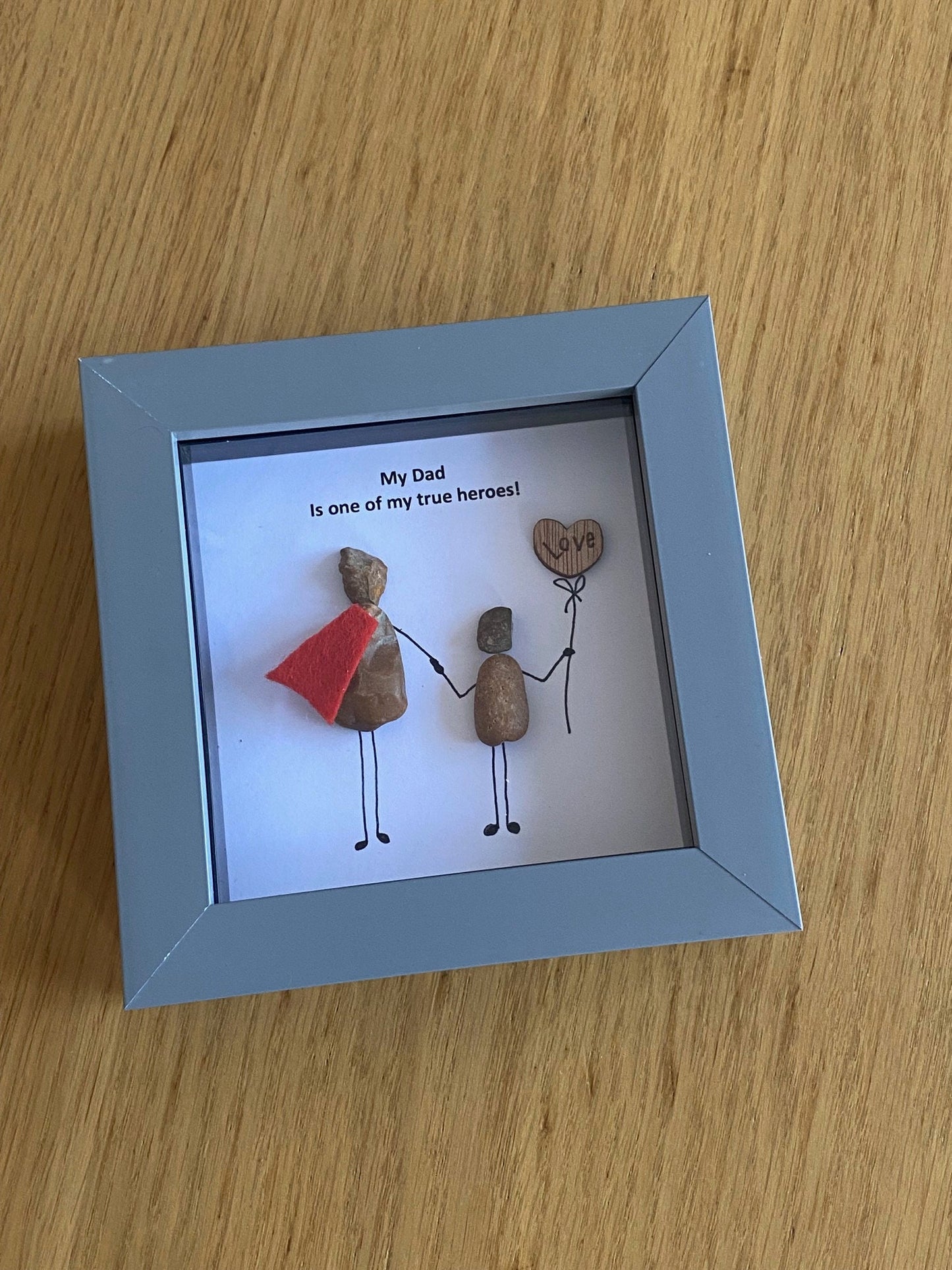 Father's Day Pebble Picture, Unique Gift for Dad, Birthday Gift for Daddy, Personalised Pebble Artwork for Dad