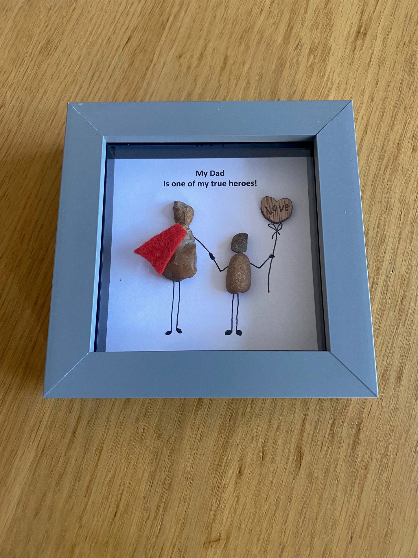 Father's Day Pebble Picture, Unique Gift for Dad, Birthday Gift for Daddy, Personalised Pebble Artwork for Dad