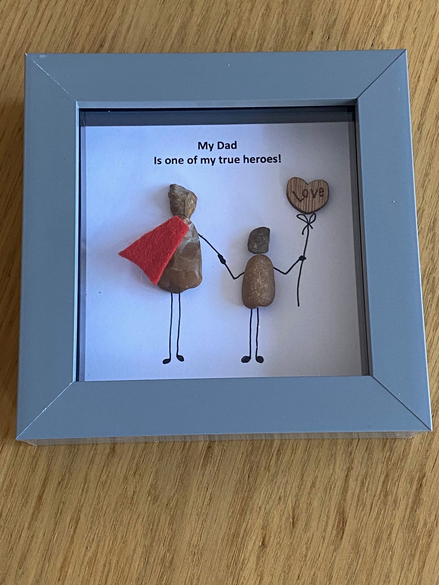 Father's Day Pebble Picture, Unique Gift for Dad, Birthday Gift for Daddy, Personalised Pebble Artwork for Dad