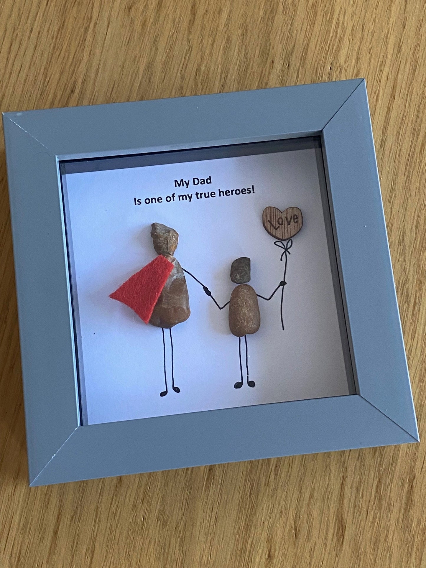 Father's Day Pebble Picture, Unique Gift for Dad, Birthday Gift for Daddy, Personalised Pebble Artwork for Dad