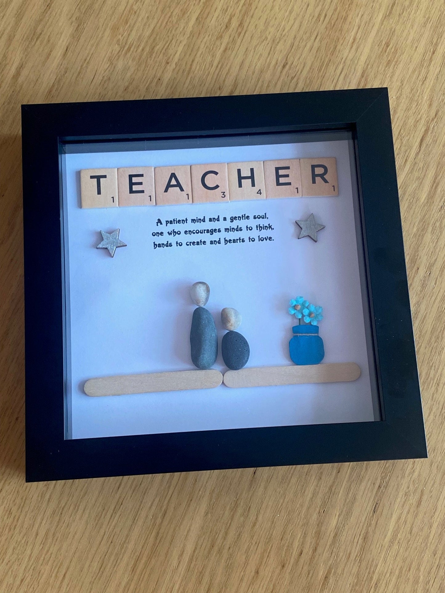 Teacher gift/Thank you teacher/Teacher pebble art/Gift for teacher/Personalised gifts/pebble artwork/Personalised gift for teacher