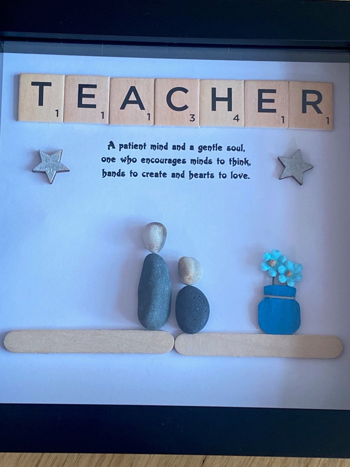 Teacher gift/Thank you teacher/Teacher pebble art/Gift for teacher/Personalised gifts/pebble artwork/Personalised gift for teacher