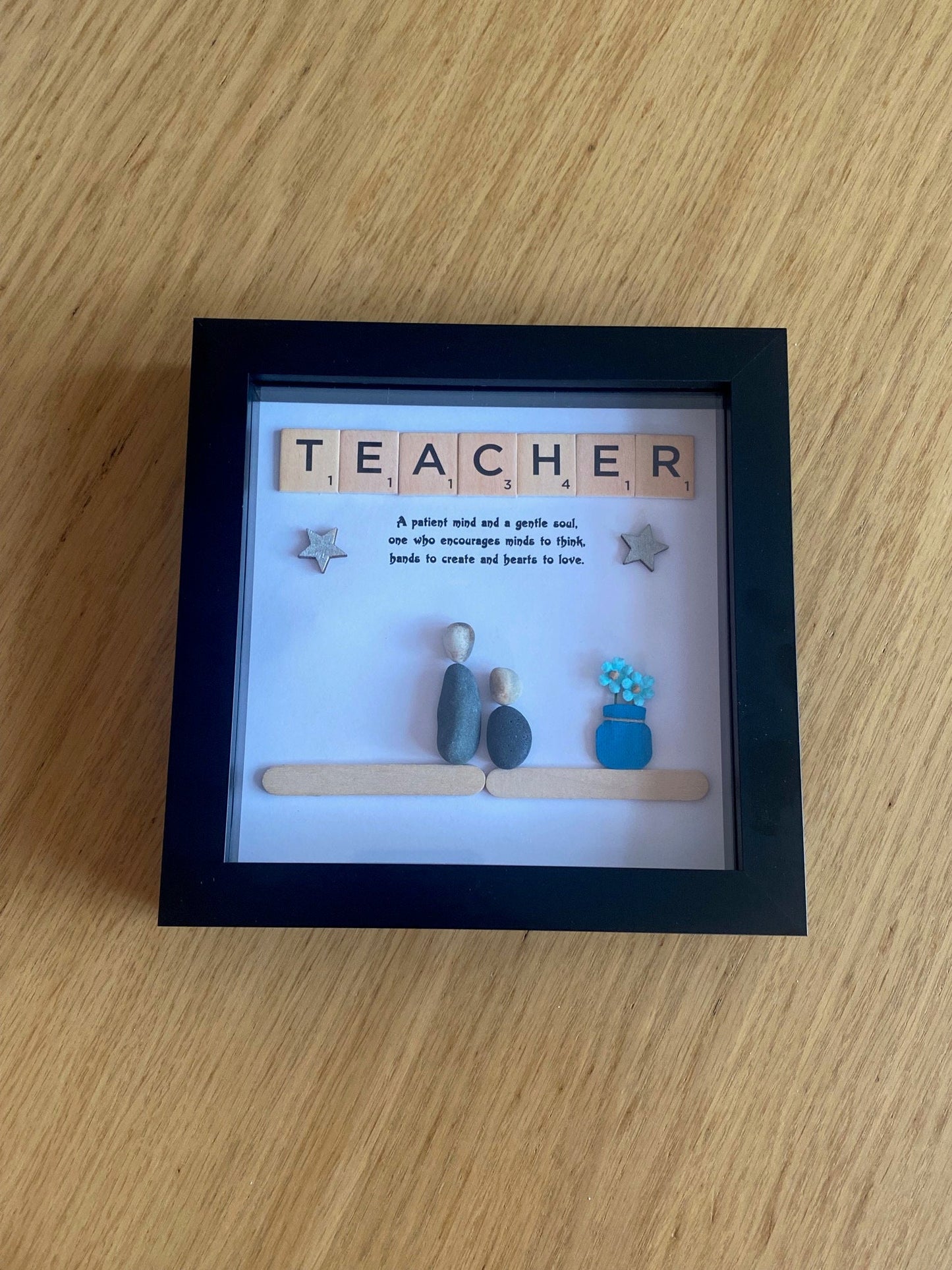 Teacher gift/Thank you teacher/Teacher pebble art/Gift for teacher/Personalised gifts/pebble artwork/Personalised gift for teacher