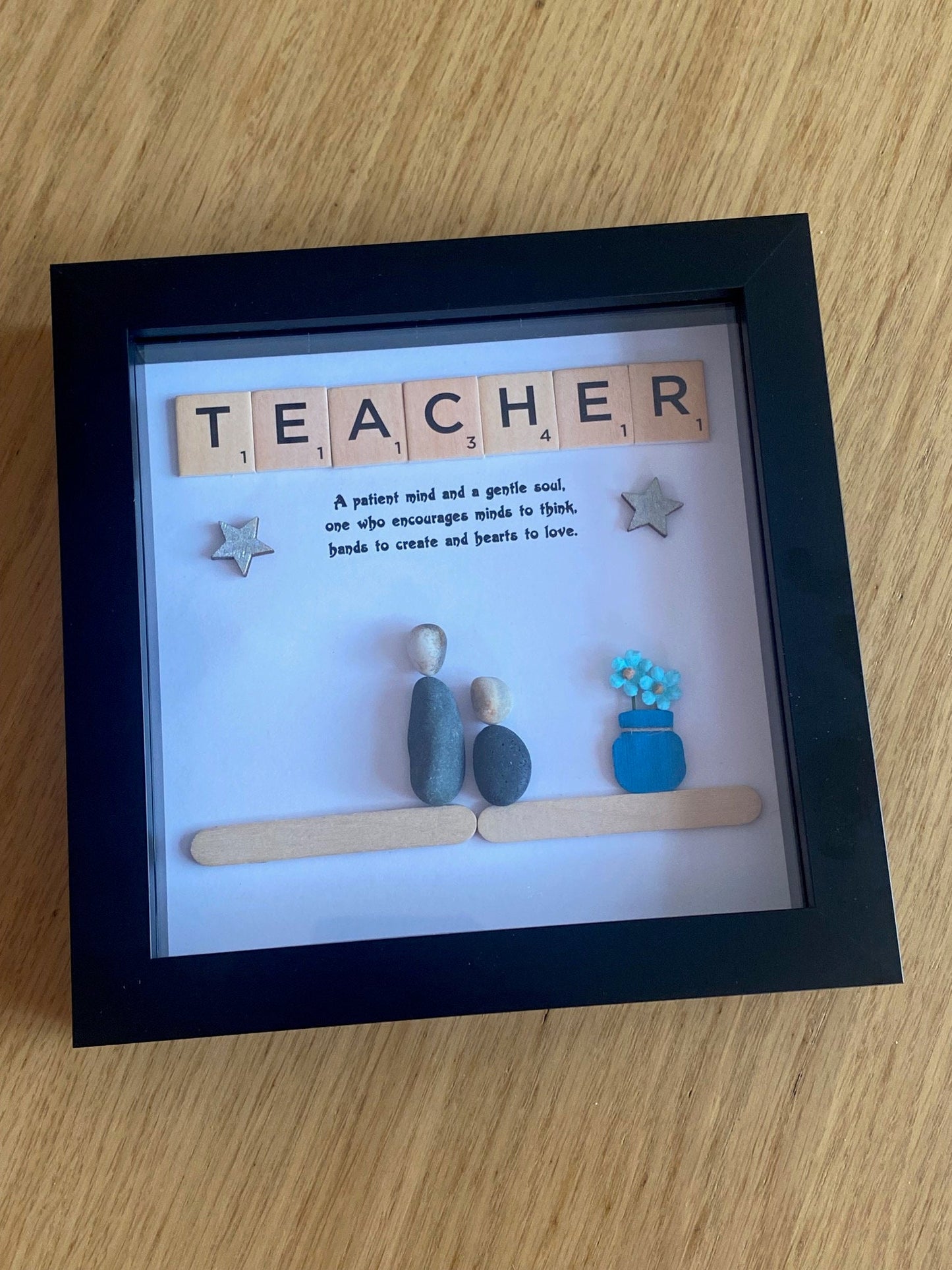 Teacher gift/Thank you teacher/Teacher pebble art/Gift for teacher/Personalised gifts/pebble artwork/Personalised gift for teacher