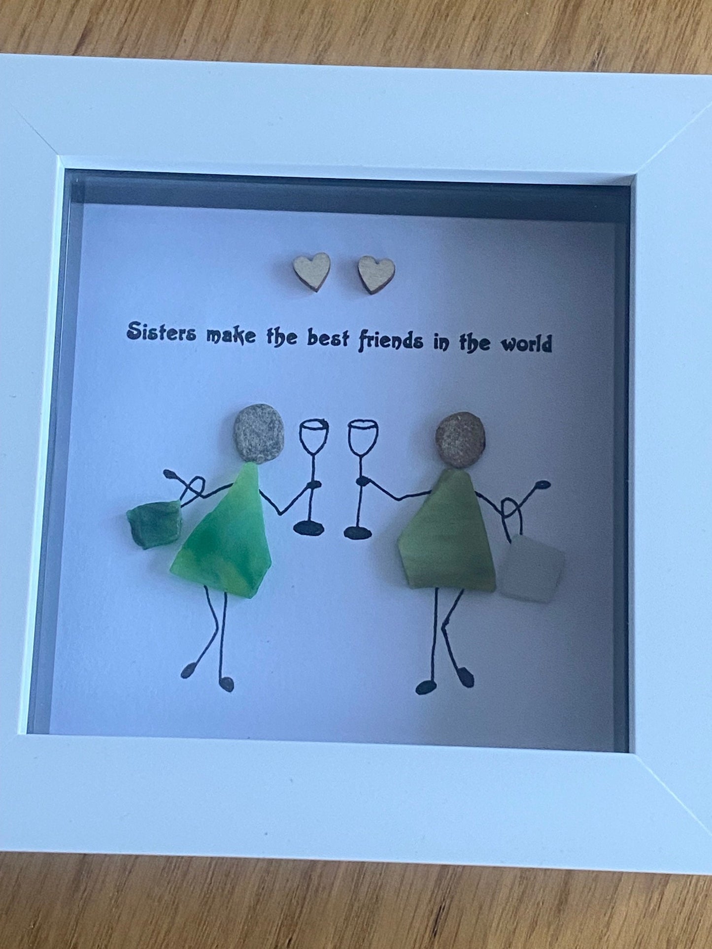 Sister pebble art/Birthday gift for sister/Personalised sister gift/Family pebble artwork/Pebble frame for sis/Gift for sister/Sister gift