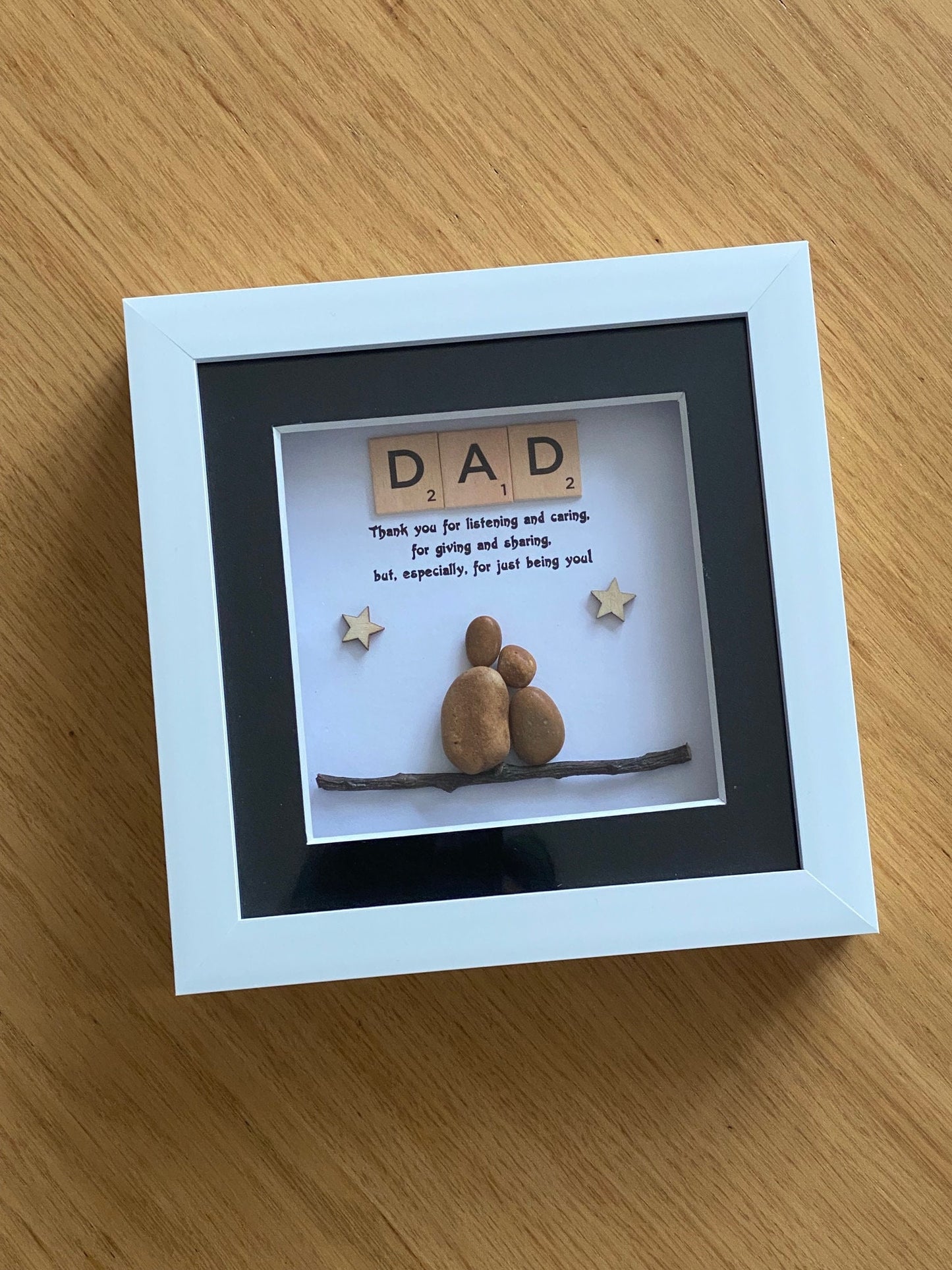 Father's Day Scrabble Picture/Personalised Pebble Artwork for Dad/Unique Gift for Daddy/ Gift For Him, Pebble Art Gift for Father's Day