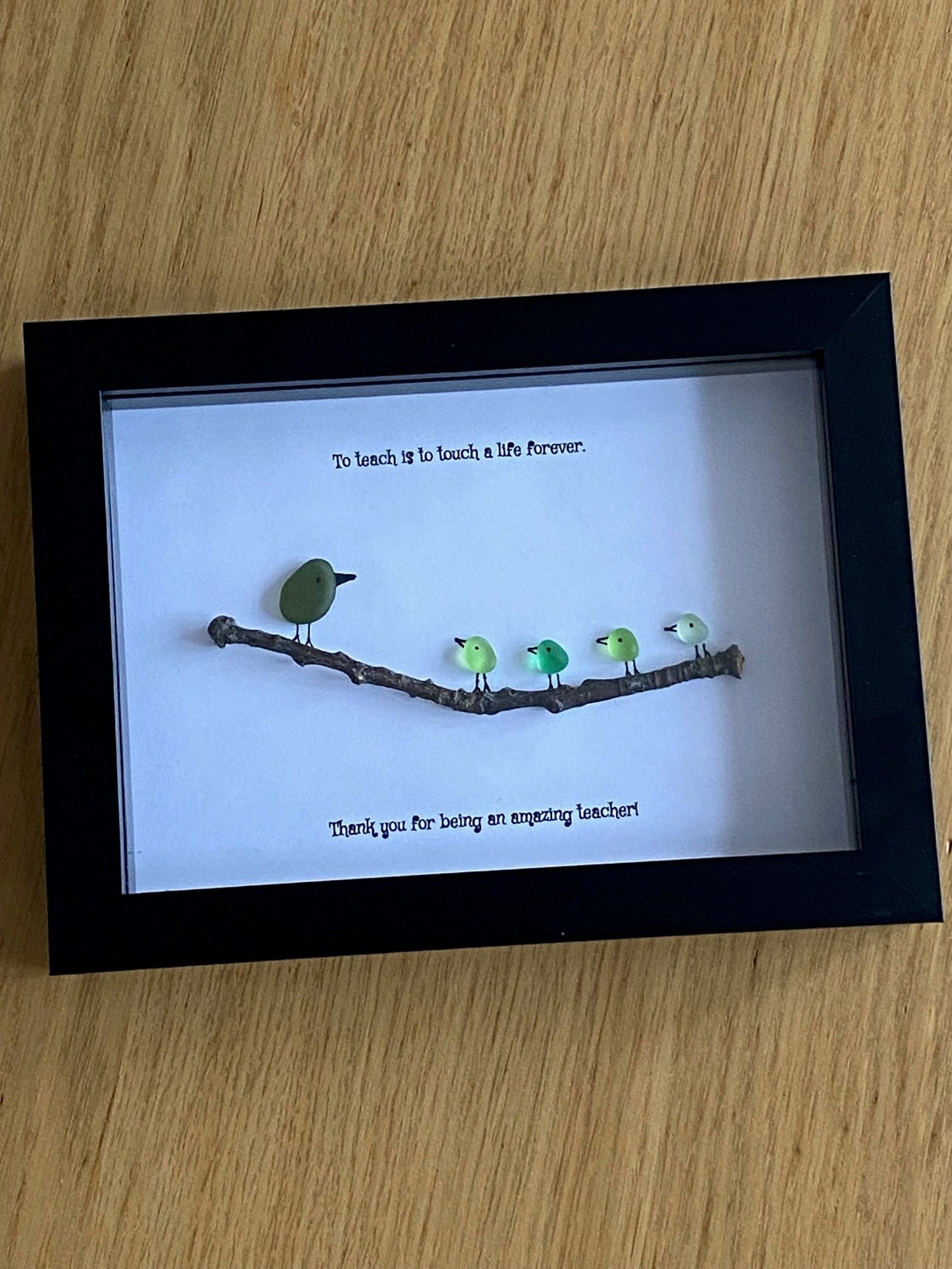 Teacher thank you gift/Teacher sea glass art/Student gifts/Personalised end of school year gift/Gift for teacher/Gift for Childminder
