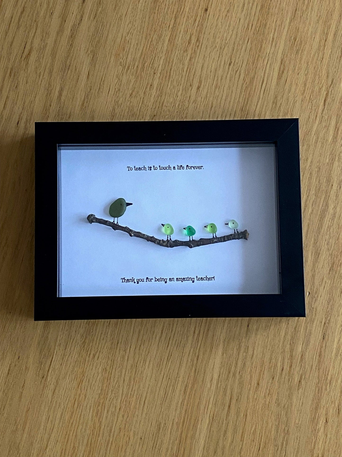 Teacher thank you gift/Teacher sea glass art/Student gifts/Personalised end of school year gift/Gift for teacher/Gift for Childminder