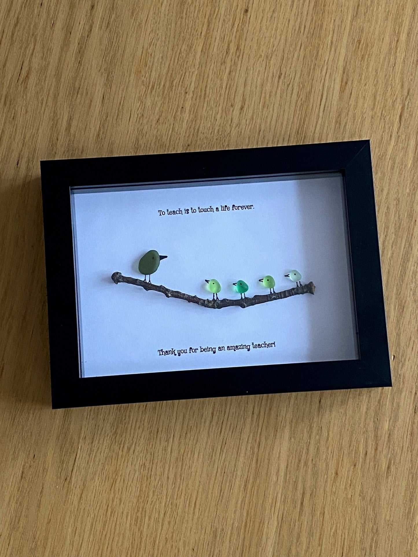 Teacher thank you gift/Teacher sea glass art/Student gifts/Personalised end of school year gift/Gift for teacher/Gift for Childminder