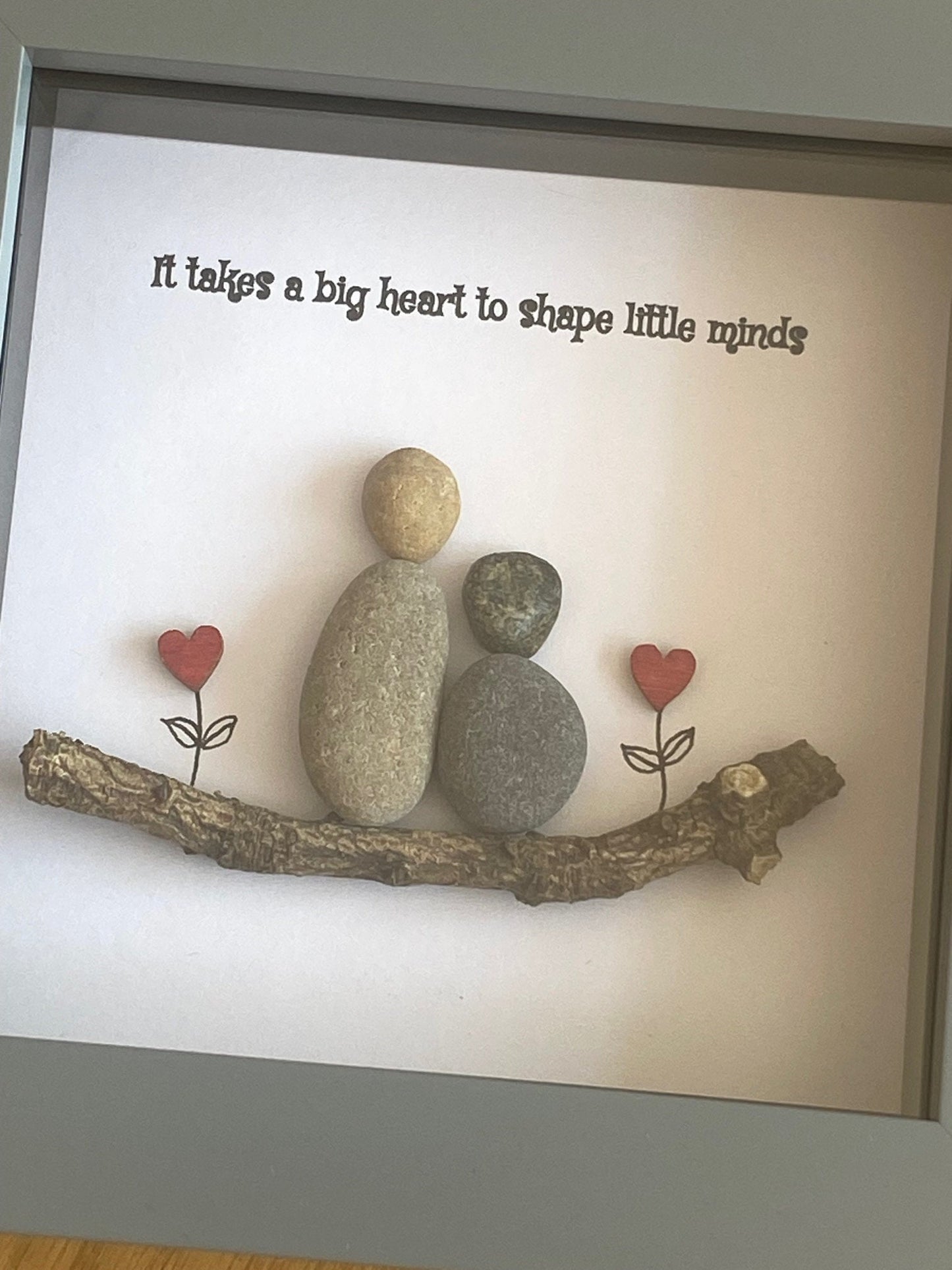 Teacher appreciation gift / Personalised teacher pebble picture / End of year gift for teacher / Unique gift for Childminder