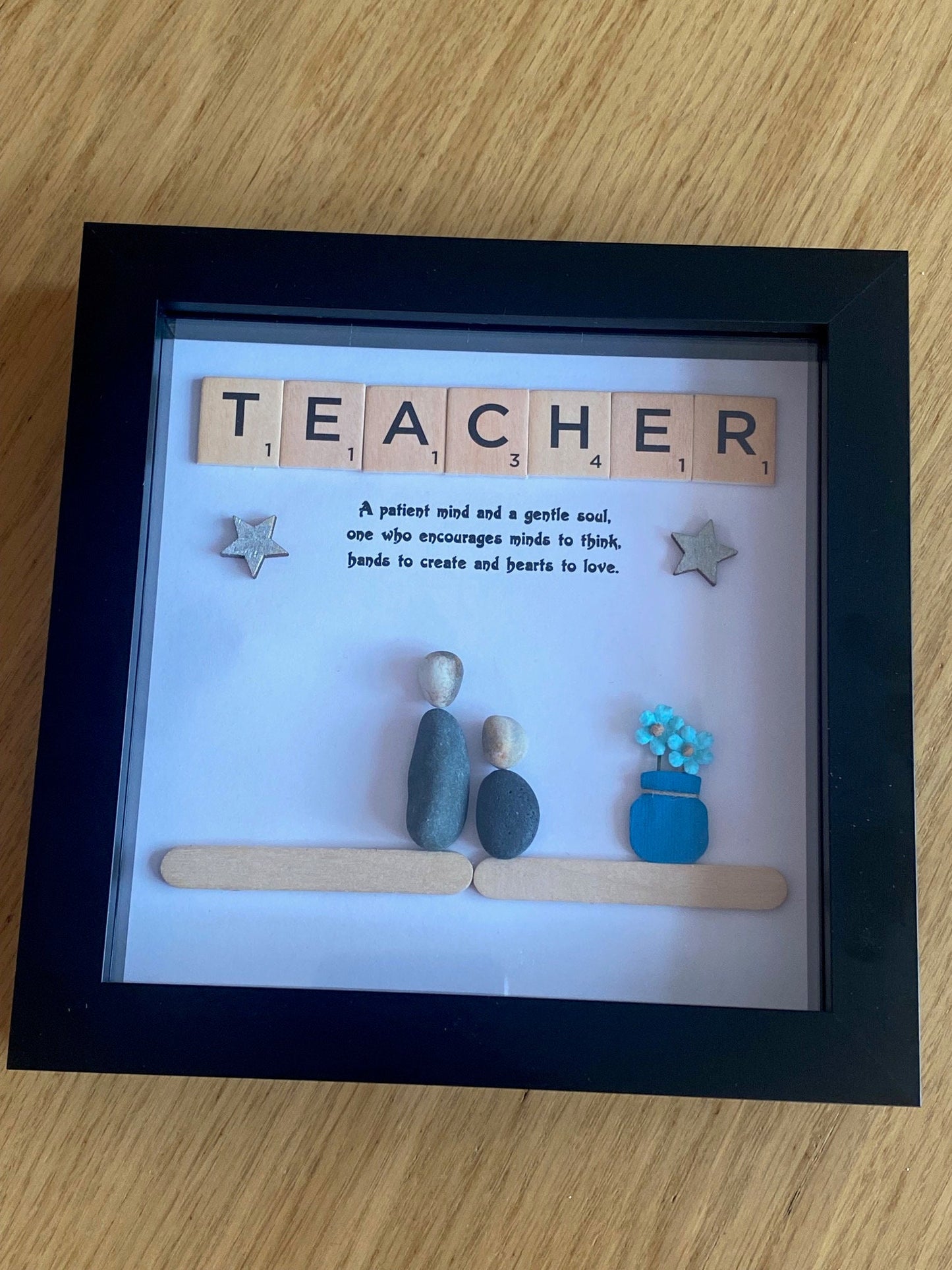 Teacher gift/Thank you teacher/Teacher pebble art/Gift for teacher/Personalised gifts/pebble artwork/Personalised gift for teacher