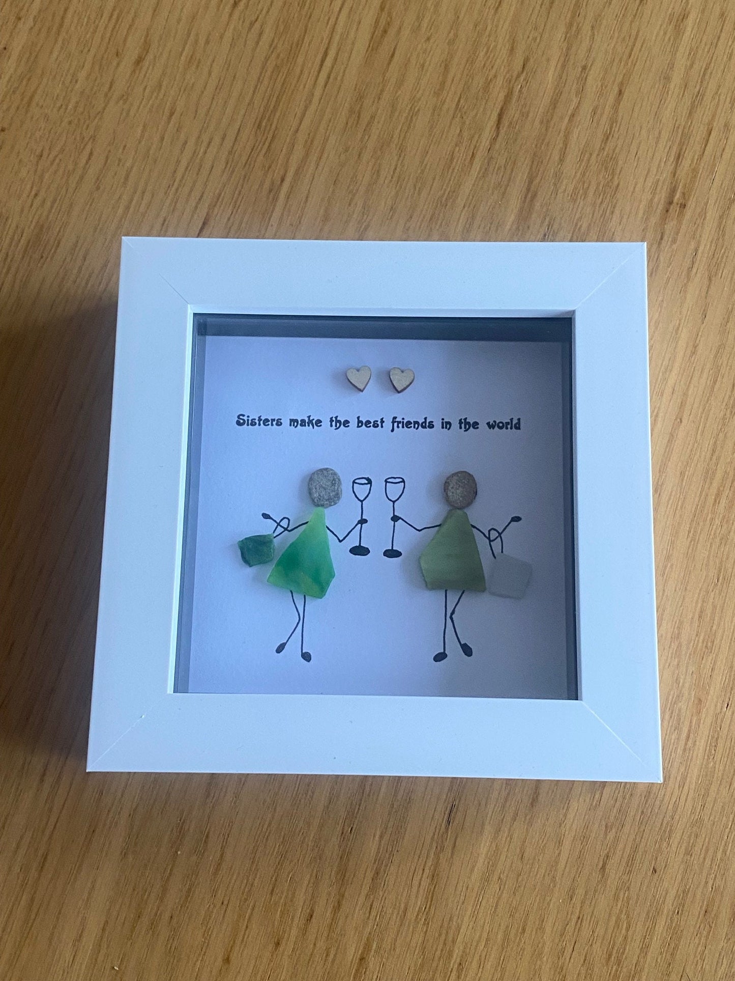 Sister pebble art/Birthday gift for sister/Personalised sister gift/Family pebble artwork/Pebble frame for sis/Gift for sister/Sister gift