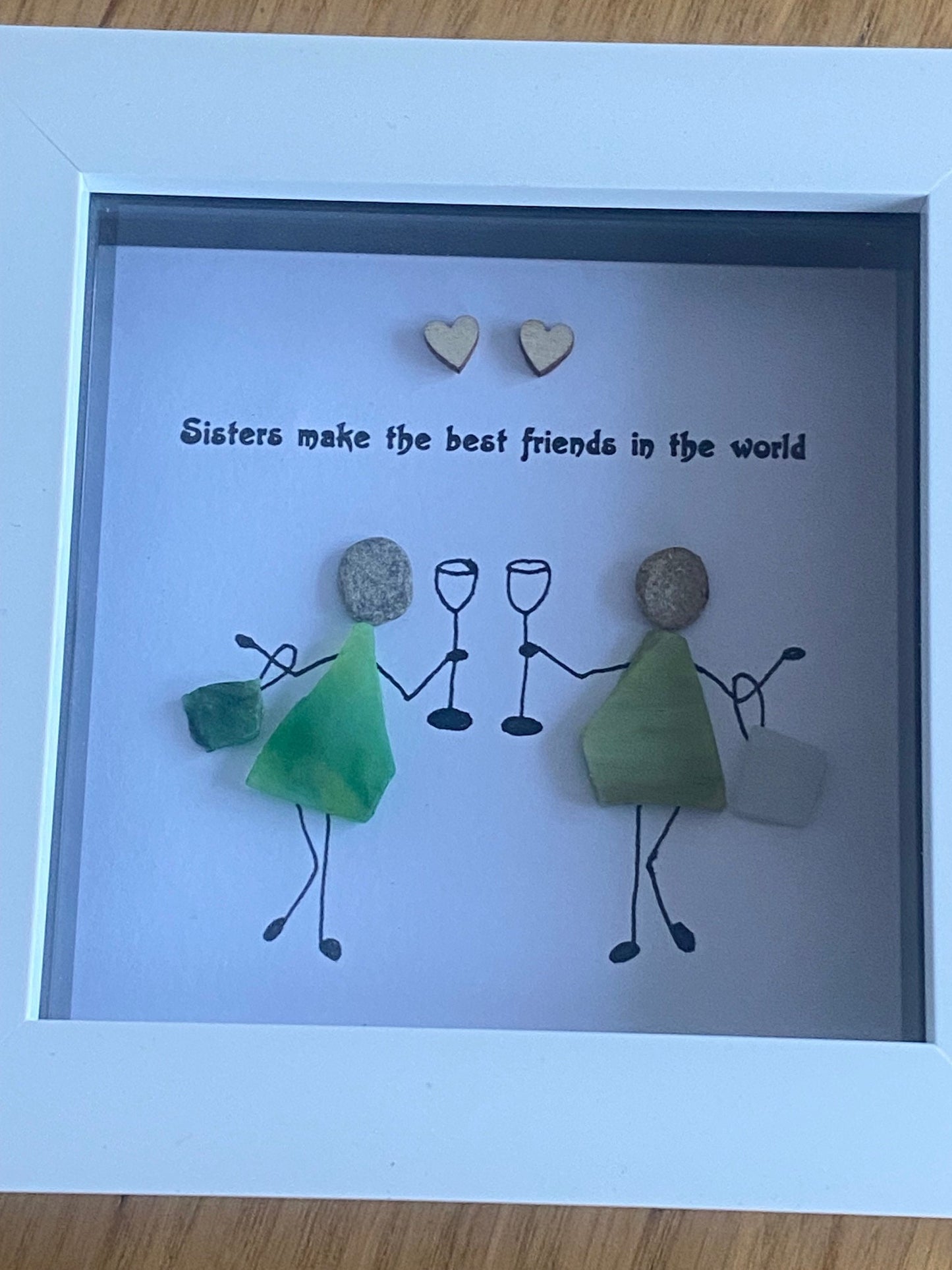 Sister pebble art/Birthday gift for sister/Personalised sister gift/Family pebble artwork/Pebble frame for sis/Gift for sister/Sister gift
