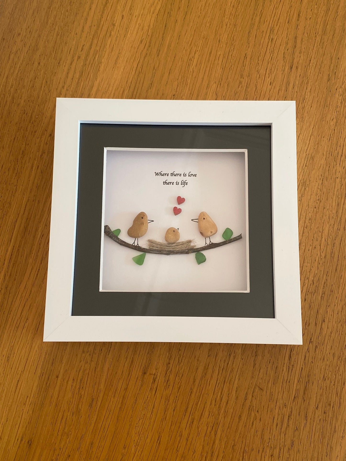 New baby pebble picture/Personalised gift for baby/Unique gift for pregnant mum/Baby shower gift/New arrival gift/Pebble art frame