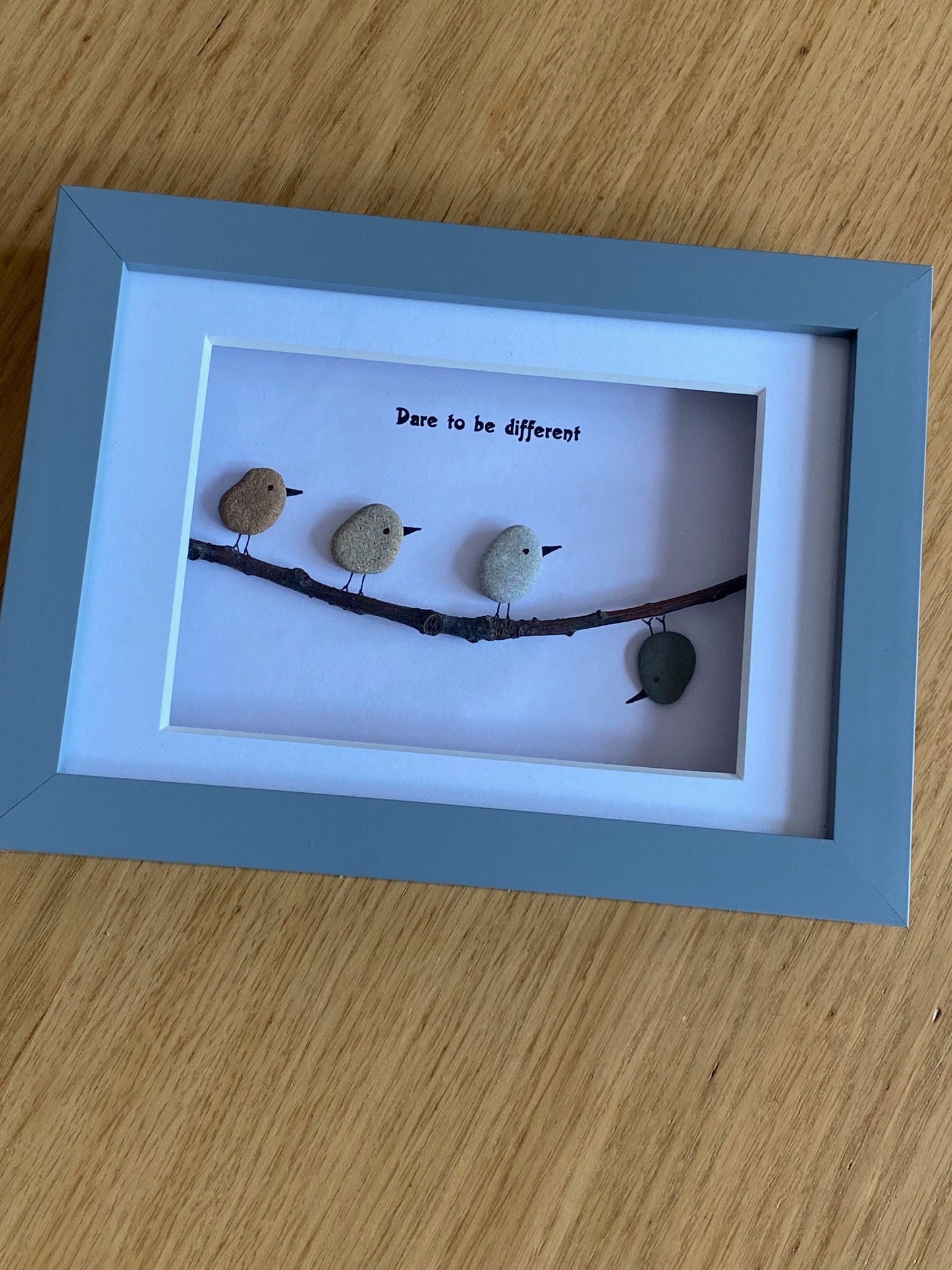 Dare to be Different Pebble Picture, Personalised Friends Gift, Unique Pebble Picture for Him, Gift for Her, Birthday Gift for Husband