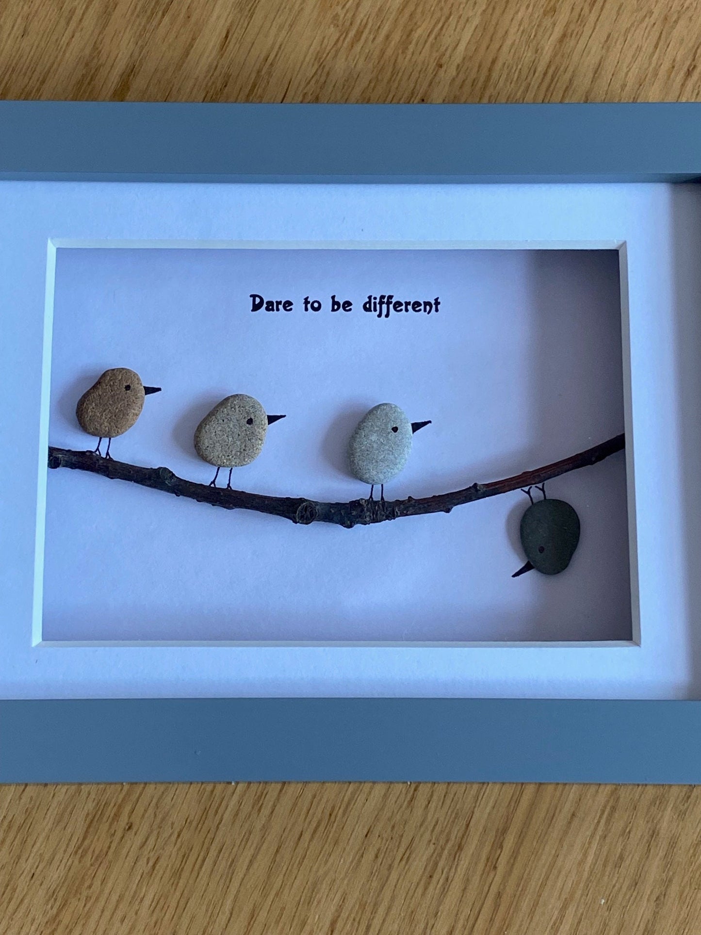 Dare to be Different Pebble Picture, Personalised Friends Gift, Unique Pebble Picture for Him, Gift for Her, Birthday Gift for Husband