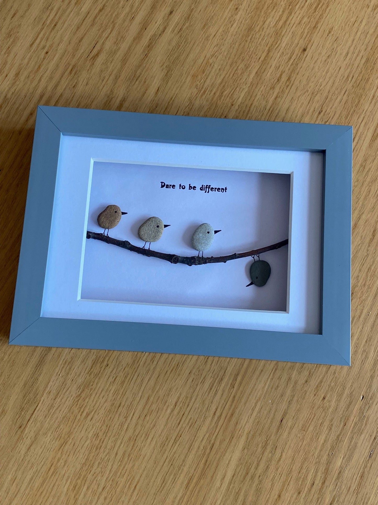 Dare to be Different Pebble Picture, Personalised Friends Gift, Unique Pebble Picture for Him, Gift for Her, Birthday Gift for Husband