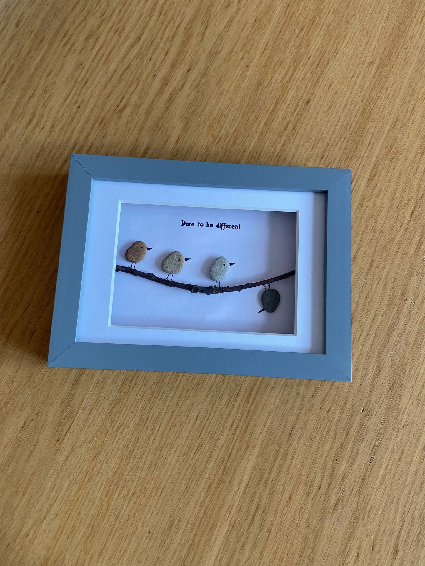 Dare to be Different Pebble Picture, Personalised Friends Gift, Unique Pebble Picture for Him, Gift for Her, Birthday Gift for Husband