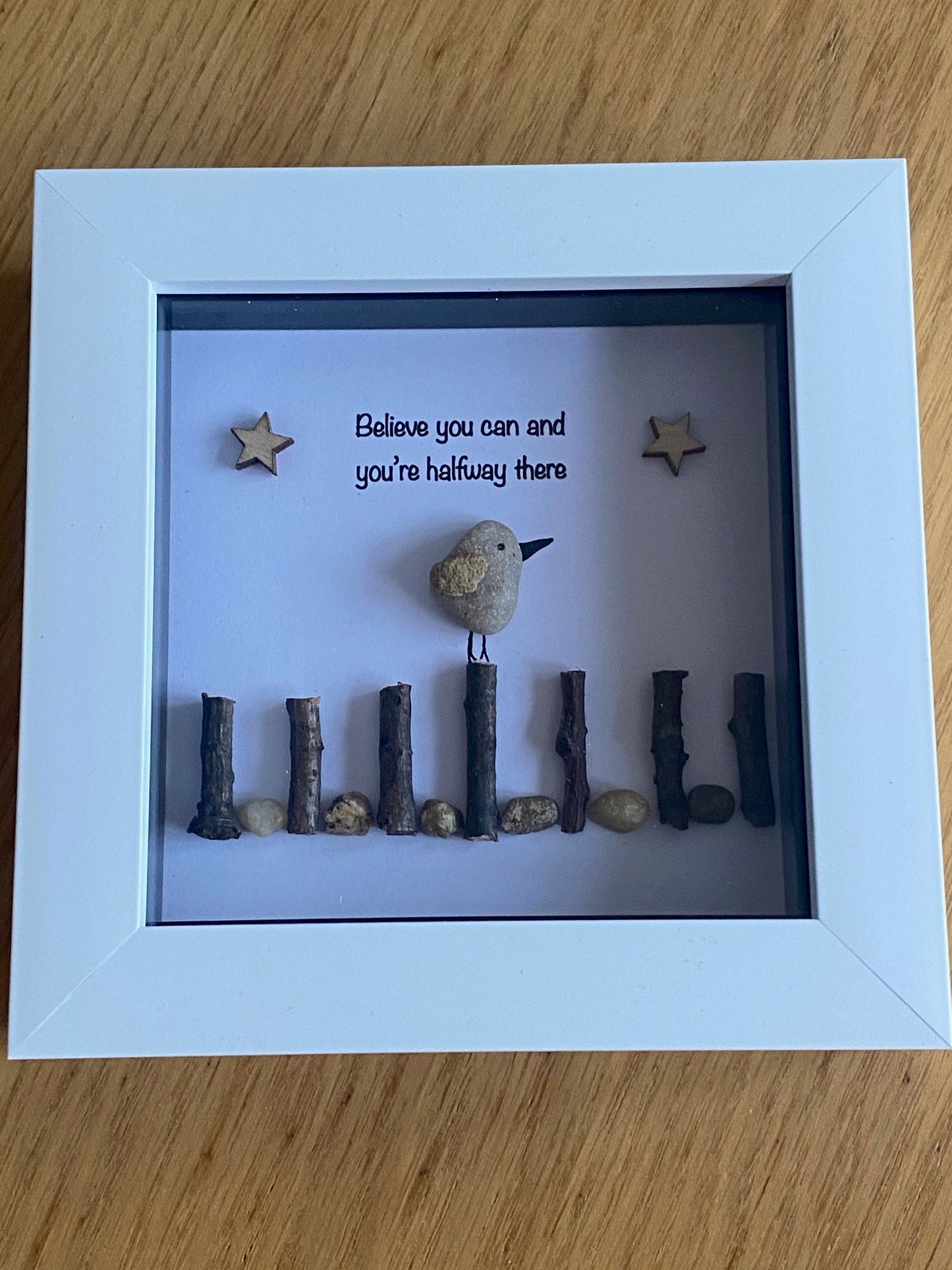 Inspirational Pebble Picture, Personalised Gift for a friend, Personalised pebble picture for son, unique gift for daughter, xmas gift