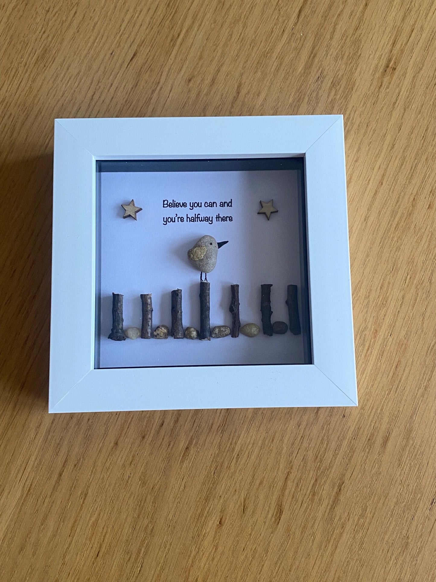 Inspirational Pebble Picture, Personalised Gift for a friend, Personalised pebble picture for son, unique gift for daughter, xmas gift