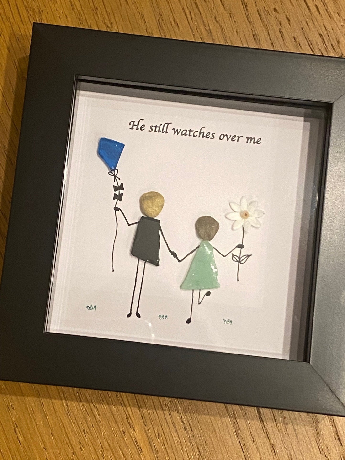 Brother and Sister Pebble Picture, Memorial Family Gift, Personalised Bereavement Gift, Gift for Brother, Gift for Sister