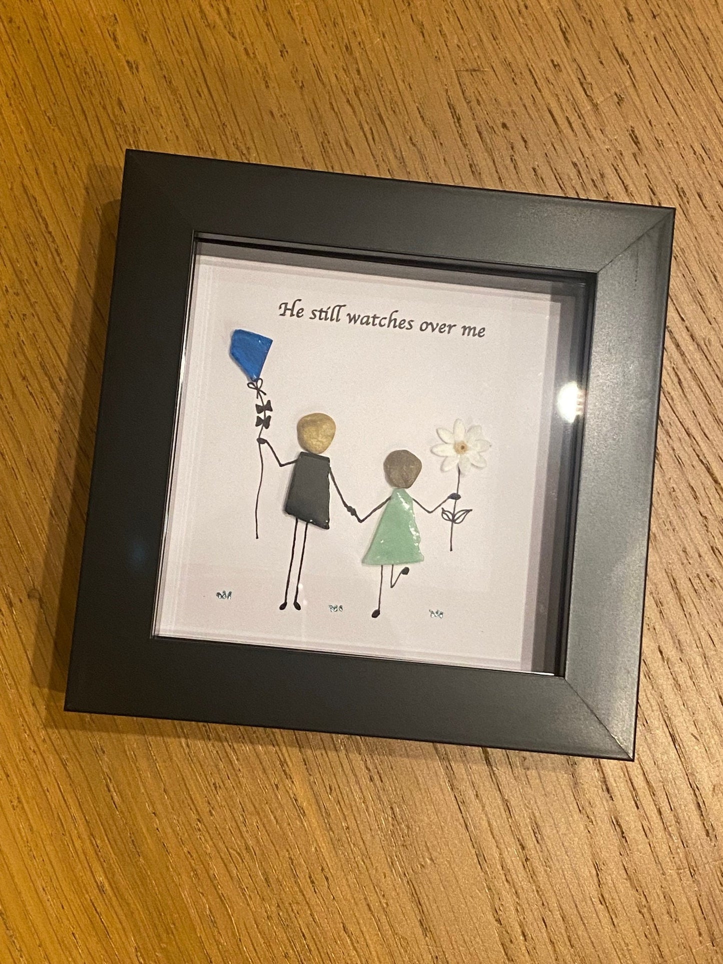 Brother and Sister Pebble Picture, Memorial Family Gift, Personalised Bereavement Gift, Gift for Brother, Gift for Sister