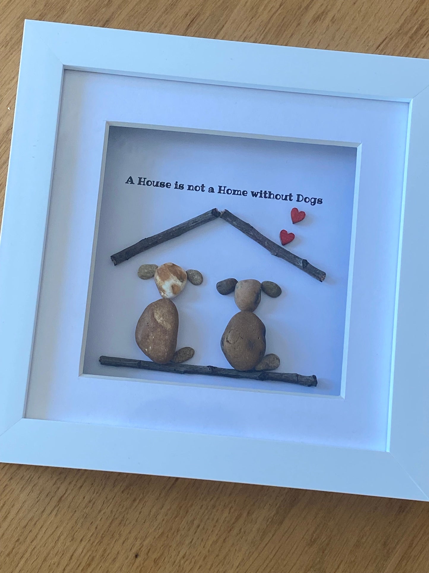 Personalised Dog Pebble Picture, Dog and Home Picture, Dog Memorial Gift, Dog Best Friend Picture, Unit Pet Lover Gift