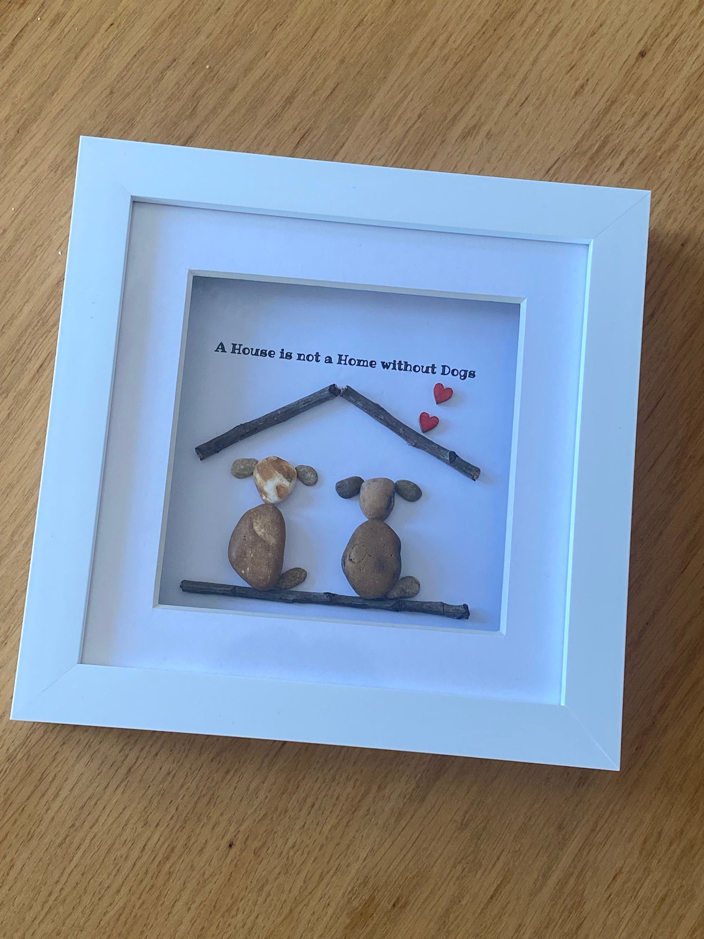Personalised Dog Pebble Picture, Dog and Home Picture, Dog Memorial Gift, Dog Best Friend Picture, Unit Pet Lover Gift