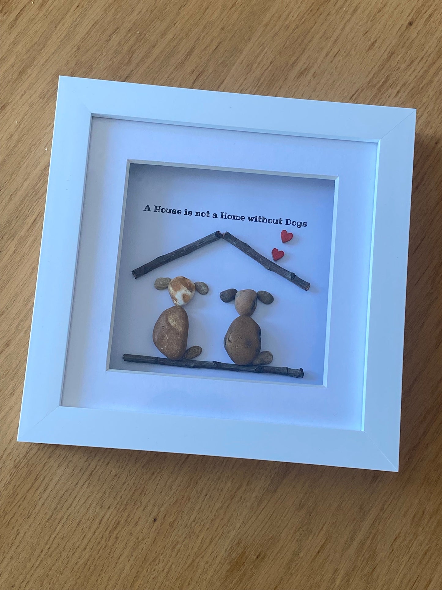 Personalised Dog Pebble Picture, Dog and Home Picture, Dog Memorial Gift, Dog Best Friend Picture, Unit Pet Lover Gift