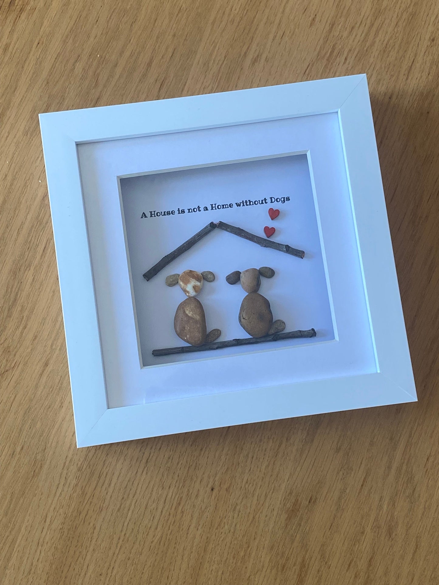 Personalised Dog Pebble Picture, Dog and Home Picture, Dog Memorial Gift, Dog Best Friend Picture, Unit Pet Lover Gift