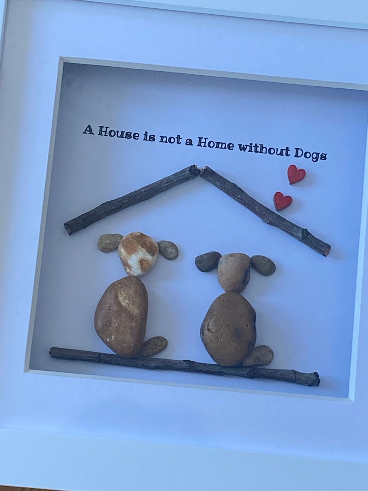 Personalised Dog Pebble Picture, Dog and Home Picture, Dog Memorial Gift, Dog Best Friend Picture, Unit Pet Lover Gift