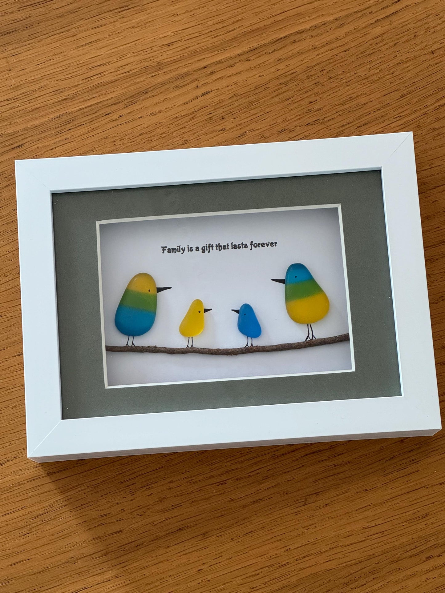 Fused Glass Family Picture, Personalised Rainbow Birds Picture, Unique Gift for Mum, Original Family Gifts, Gifts for Her, Gifts for Him