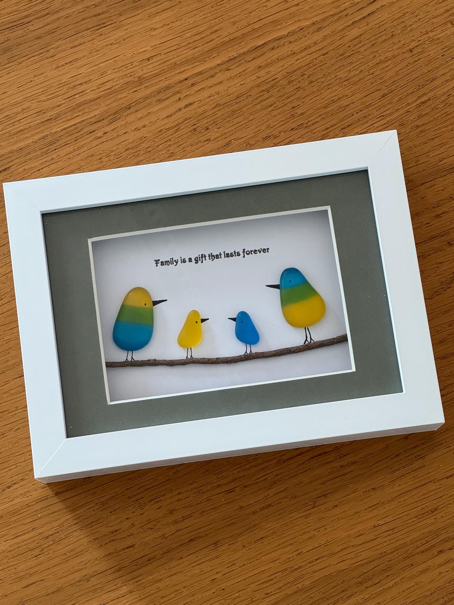 Fused Glass Family Picture, Personalised Rainbow Birds Picture, Unique Gift for Mum, Original Family Gifts, Gifts for Her, Gifts for Him
