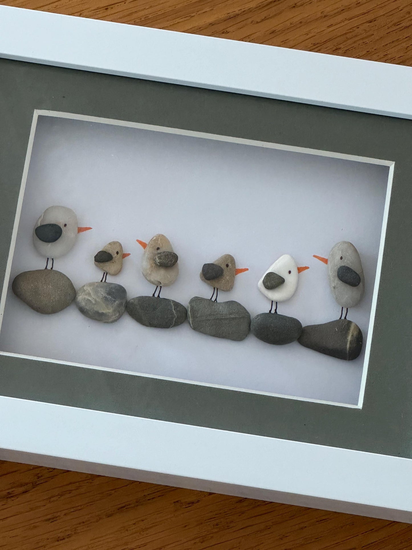 Seagulls Pebble Picture, Unique Pebble Artwork, Original Gift for Friend, Personalised Gift for Mum, Gifts for Him, Gifts for Her,