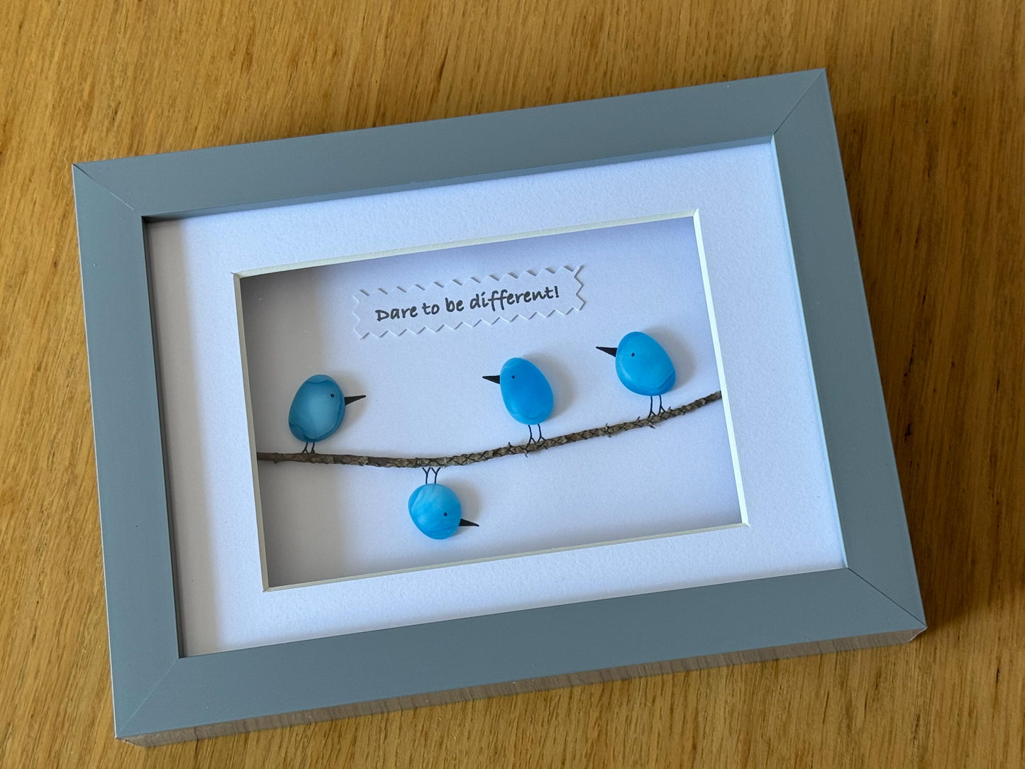 Fused Glass Birds Picture, Dare to be Different Picture, Original Gifts, Personalised Gifts for Her, Gifts for Him, Gift for Friend