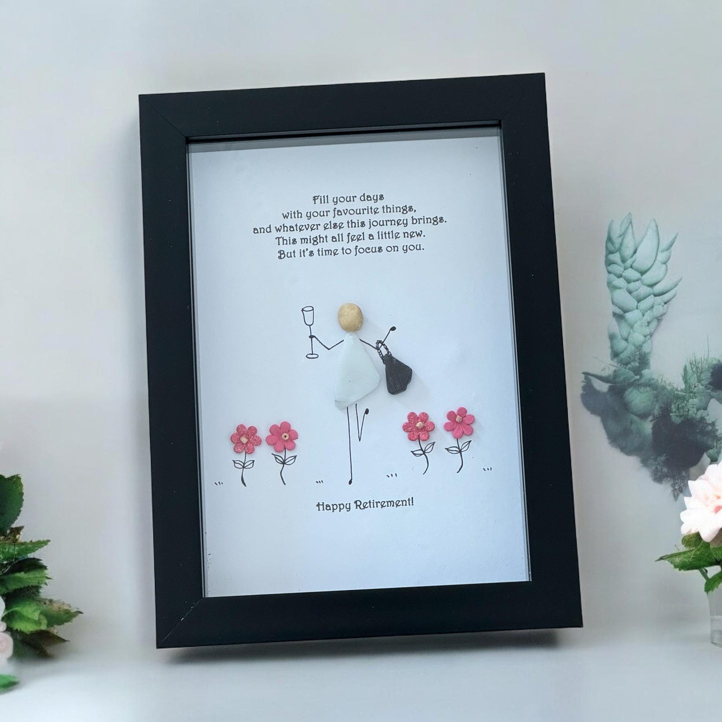 Personalised Retirement Picture, Unique Retirement Gift, Fused Glass Retirement Picture, Gift For Her, Retirement Gift for Friend